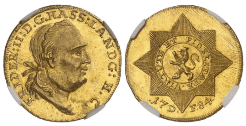 【MS64】1784年 神聖ローマ帝国 ドイツ  フリードリヒ2世 5ターラー金貨