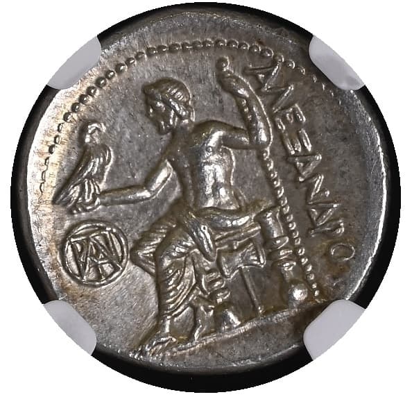 【ChAU★ 5/5 4/5】紀元前3世紀初頭 古代ギリシア イオニア国 ミレトス アレキサンダー大王 ドラクマ銀貨(裏)