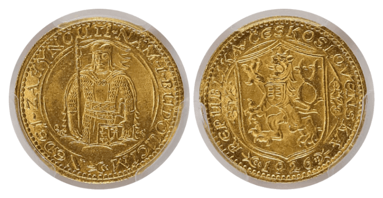 【MS63】1926年 チェコスロバキア 1ダカット金貨