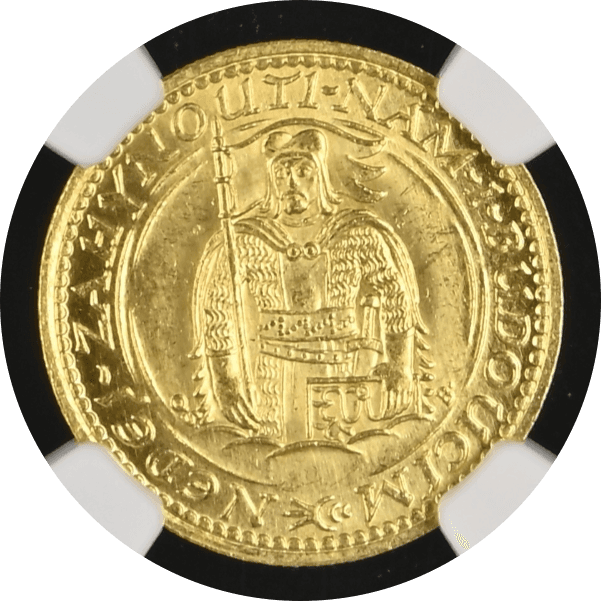 【MS63】1931年 チェコスロバキア 1ダカット金貨(表)