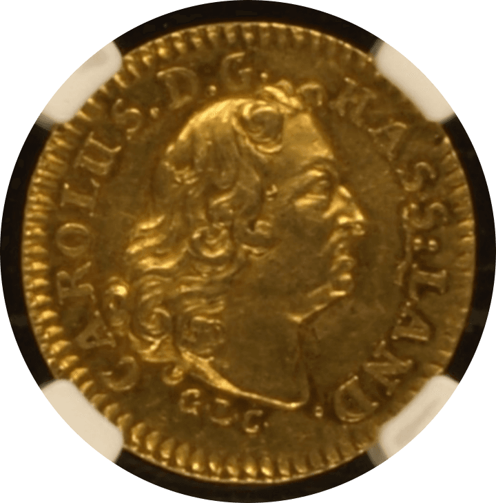 【AU55】1727年 神聖ローマ帝国 ドイツ ヘッセン・カッセル カール1世 4ダカット金貨(表)