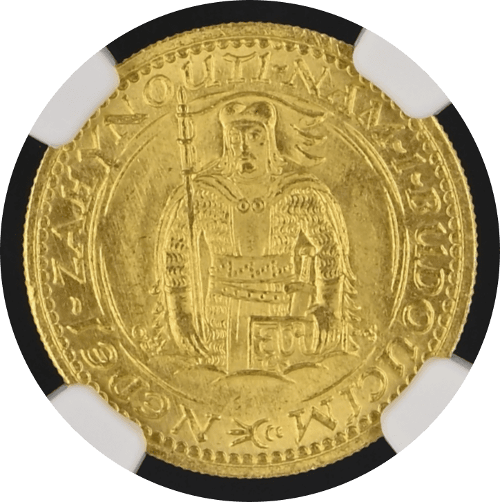 【MS66】1933年 チェコスロバキア  1ダカット金貨(表)