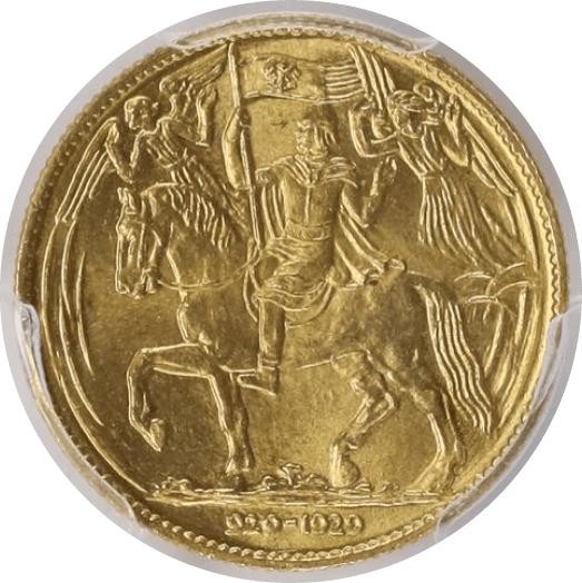 【MS65】1929年 チェコスロバキア キリスト教伝来 1000周年記念 1ダカット金貨(裏)