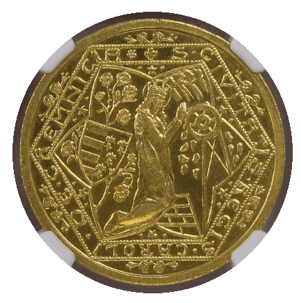 【MS66 PL】1934年 チェコスロバキア クレムニツァ鉱山 5ダカット金貨(表)