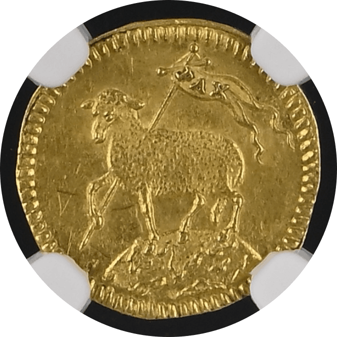 【MS63】1700年 神聖ローマ帝国 ドイツ ニュルンベルク ラムダカット 1/4ダカット金貨(表)