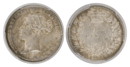 【MS65】1839年 イギリス ヴィクトリア女王 6ペンス銀貨(表)