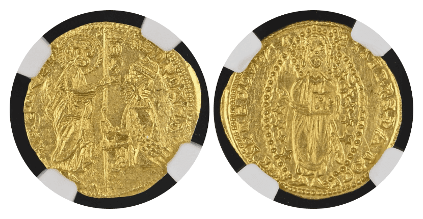 【MS64】1346?1364年 イタリア アカイア公国 ゼッキーノ金貨