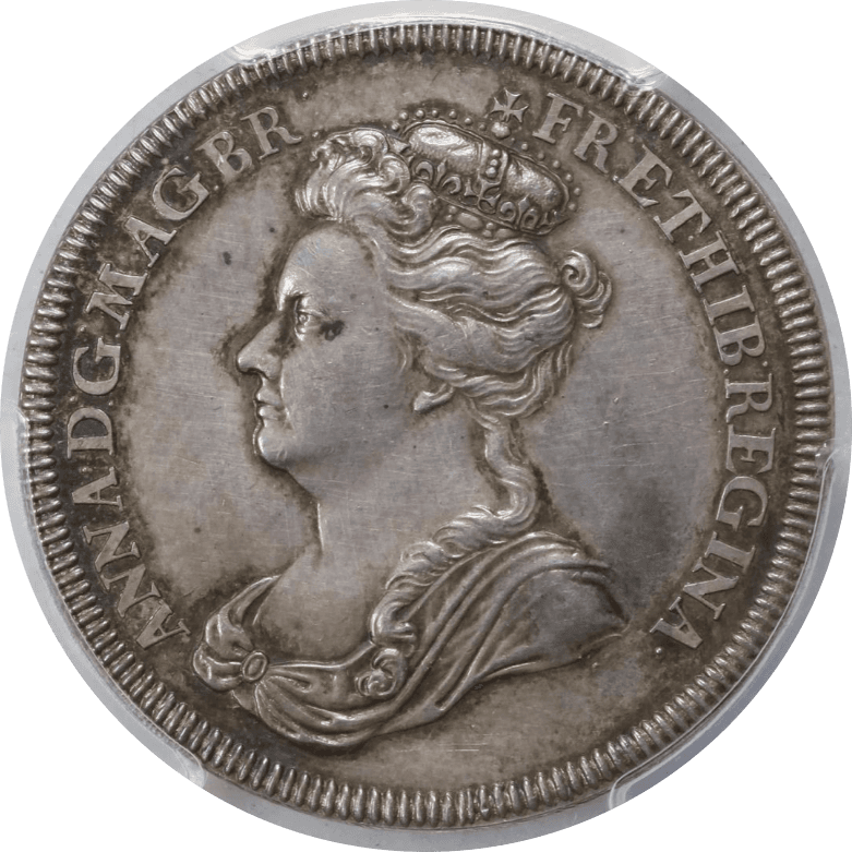 【MS61】1702年 イギリス アン女王 即位記念 銀メダル(表)