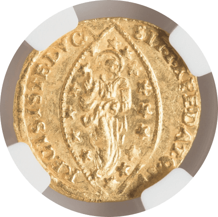 【MS62】1779年?1789年 イタリア ヴェネツィア  パオロ・レーニア ゼッキーノ金貨(裏)