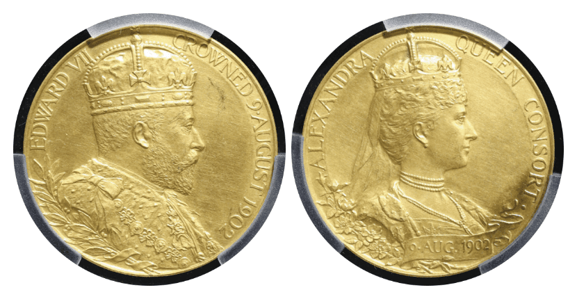 【SP62】1902年 イギリス エドワード7世 戴冠記念 金メダル