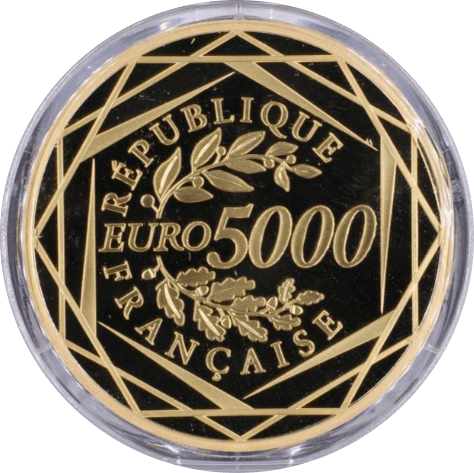 【PR70 DEEP CAMEO】2017年 フランス共和国 マリアンヌ 5000ユーロ 純金大型金貨(裏)