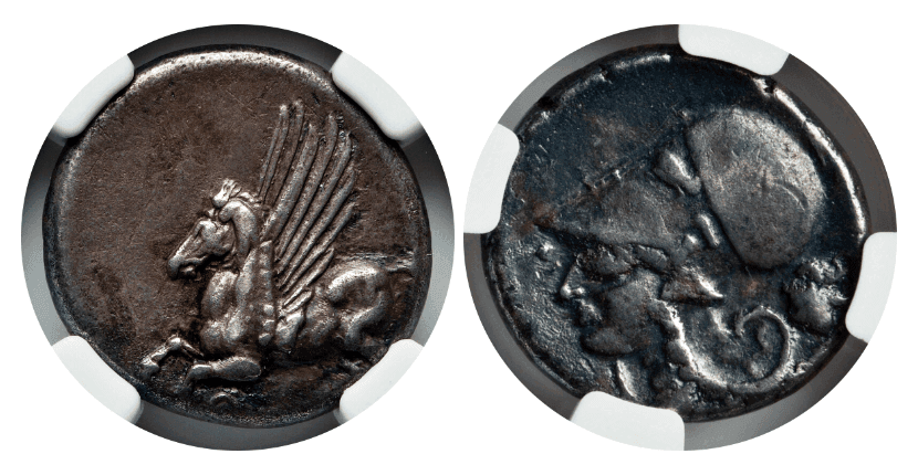 【Ch VF 4/5 3/5】紀元前4世紀  古代ギリシア コリントス  スターテル銀貨