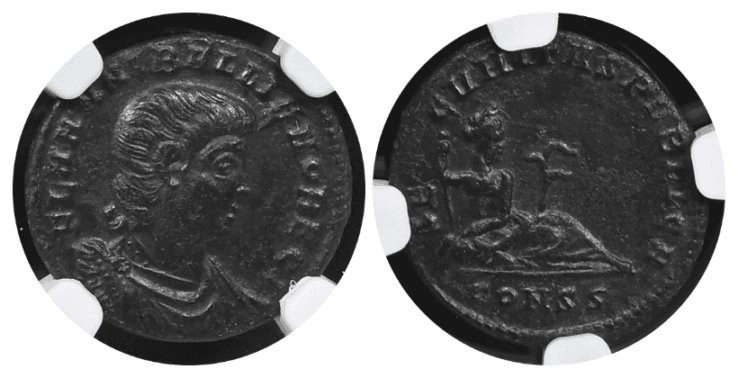【AU 5/5 4/5】335年〜337年 古代ローマ帝国 ハンニバリアヌス AE3/4（フォリス） 青銅貨