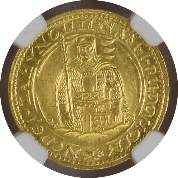 【MS63】1931年 チェコスロバキア 1ダカット金貨(表)