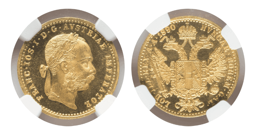 【MS65】1890年 オーストリア フランツ・ヨーゼフ1世 1ダカット金貨