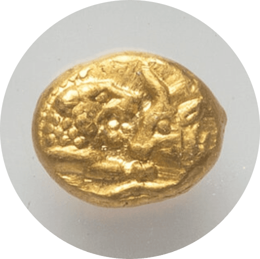 【AU 5/5-4/5】紀元前561年?546年 古代リディア王国 クロイソス王 1/12スターテル金貨(表)