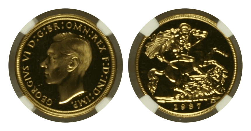 【PF63〜PF65】1937年 イギリス ジョージ6世 プルーフ金貨4枚セット