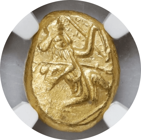 【Ch AU 4/5 4/5】紀元前5世紀頃 古代アケメネス朝ペルシア ダリック金貨(表)