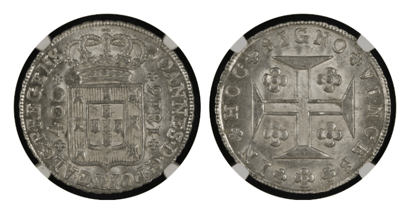 【MS65+】1816年 ポルトガル ジョアン6世 400レイス 銀貨