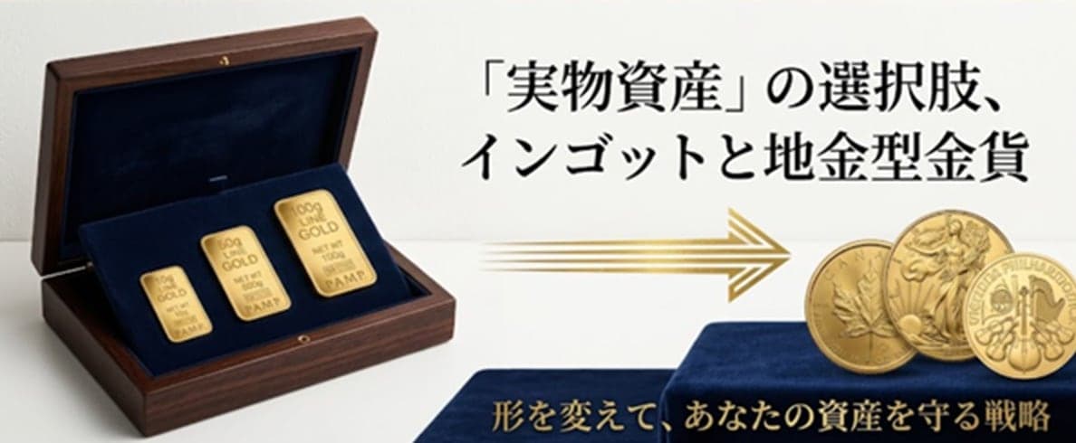 「実物資産」の選択肢、インゴットと地金型金貨。形を変えて、あなたの資産を守る戦略