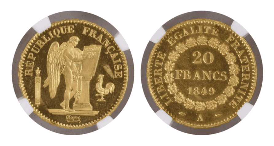 【PF66+ UCAM】1849年A フランス エンジェル 20フラン 金貨 Salton Collection