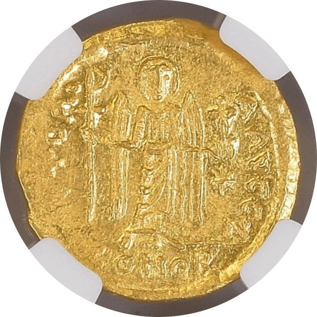 【MS 4/5 3/5】582年〜602年 ビザンツ帝国 マウリキウス・ティベリウス ソリダス金貨(裏)