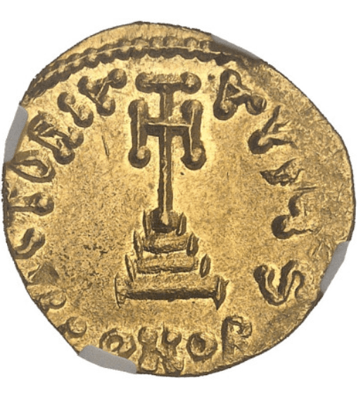 【MS 3/5-4/5】654年?668年 ビザンツ帝国 コンスタンス2世 コンスタンティヌス4世 ソリダス 金貨(裏)