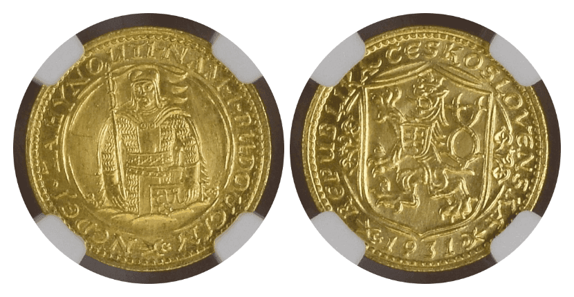 【MS63】1931年 チェコスロバキア 1ダカット金貨