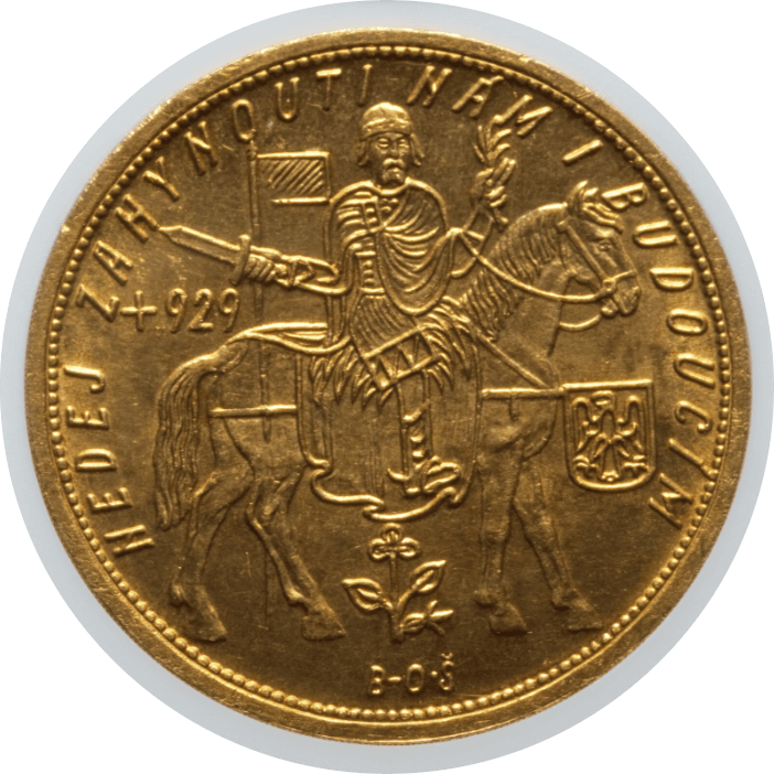 【MS64+】1931年 チェコスロバキア 10ダカット金貨(表)