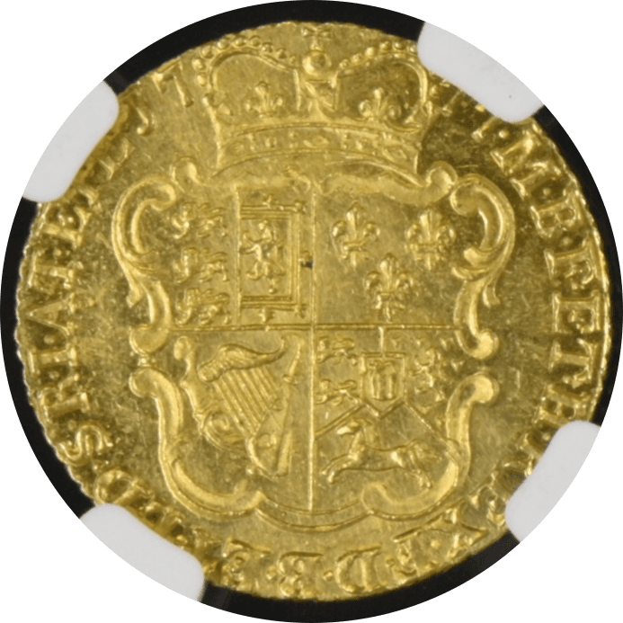【MS62】1777年 イギリス ジョージ3世 1/2ギニー金貨(裏)