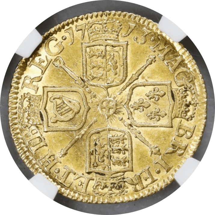 【AU58】1713年 イギリス アン女王 1/2ギニー金貨(裏)