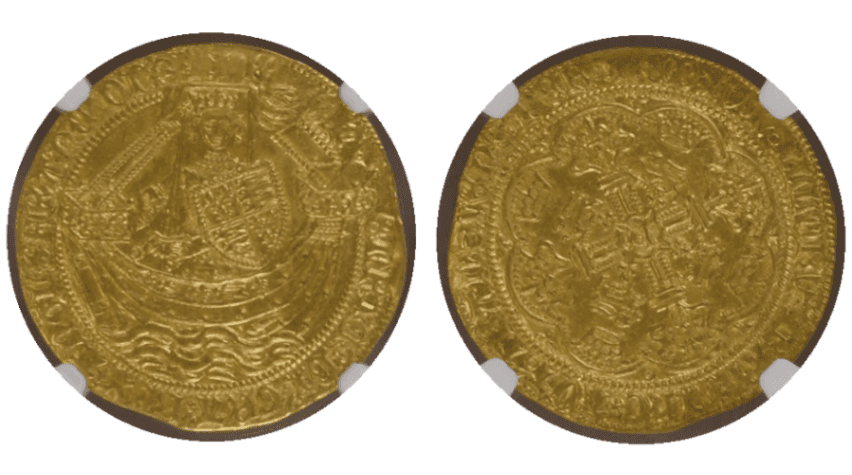 【MS64】1422年〜30年 イギリス ヘンリー6世 ノーブル金貨