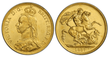 【MS61】1887年 イギリス ヴィクトリア女王 ジュビリーヘッド 2ポンド金貨