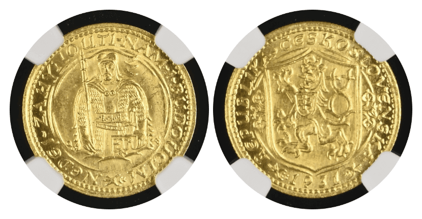 【MS63】1931年 チェコスロバキア 1ダカット金貨