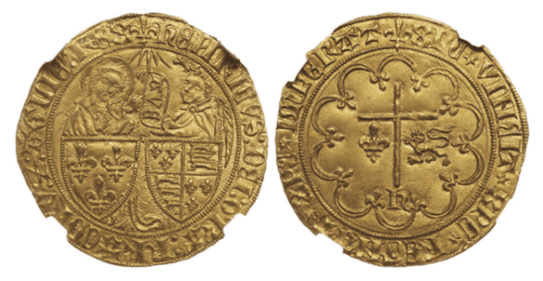 【MS66】1422年〜1453年 フランス ヘンリー6世 サリュードール金貨