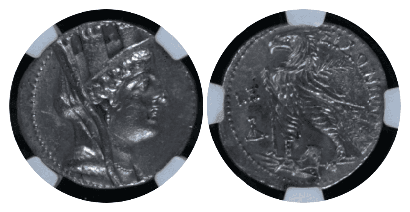 【Ch AU 5/5 3/5】紀元前107年?26年 古代フェニキア シドン テトラドラクマ銀貨