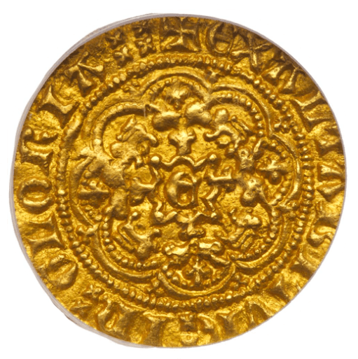 【MS65】1361年 イギリス エドワード3世 1/4ノーブル金貨(裏)