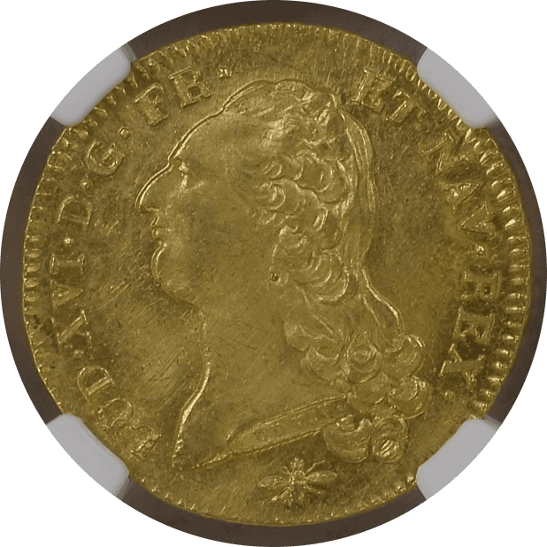 【MS62】1786年 フランス ルイ16世 2ルイドール 金貨(表)
