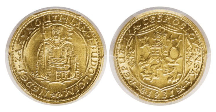 【MS65】1931年 チェコスロバキア 1ダカット金貨