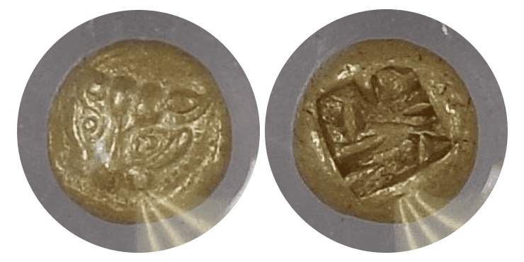 【AU★ 5/5 5/5】紀元前600年〜550年 古代ギリシア イオニア国 1/12スターテル エレクトラム貨