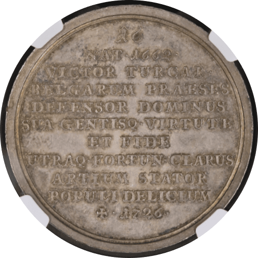 【MS64】1726年 神聖ローマ帝国 ドイツ ババリア(バイエルン) マキシミリアン2世エマヌエル 銀メダル(裏)