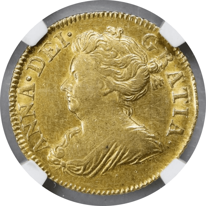 【AU58】1713年 イギリス アン女王 1/2ギニー金貨(表)