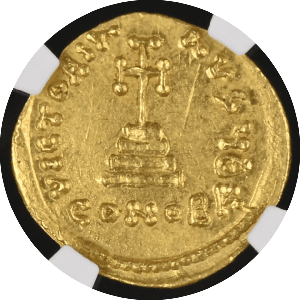 【MS 5/5 3/5】641年?668年 ビザンツ帝国 コンスタンス2世 ソリダス 金貨(裏)