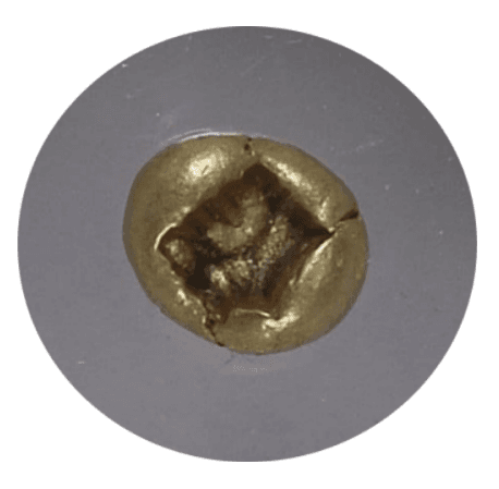 【AU 5/5 4/5】紀元前650年?600年 古代ギリシア イオニア 1/12 スターテル 琥珀金(エレクトラム)貨(裏)