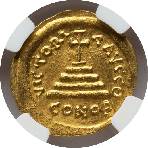 【MS 5/5 4/5】578年〜582年 ビザンツ帝国(東ローマ帝国)ティベリウス2世 ソリダス金貨(裏)