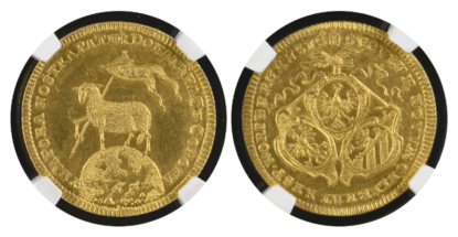 【MS62】1700年 神聖ローマ帝国 ドイツ ニュルンベルク ラムダカット 1ダカット金貨(表)