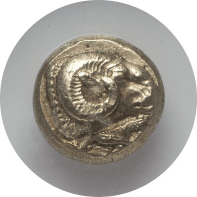 【Ch AU 4/5 5/5】紀元前521年〜478年 古代ギリシア レスボス島 ミュティレネ ヘクテ エレクトラム貨(表)