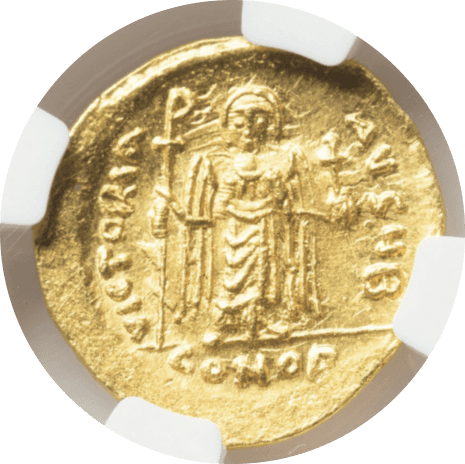 【MS 4/5 3/5】602年?610年 ビザンツ帝国 フォカス皇帝 ソリダス金貨(裏)