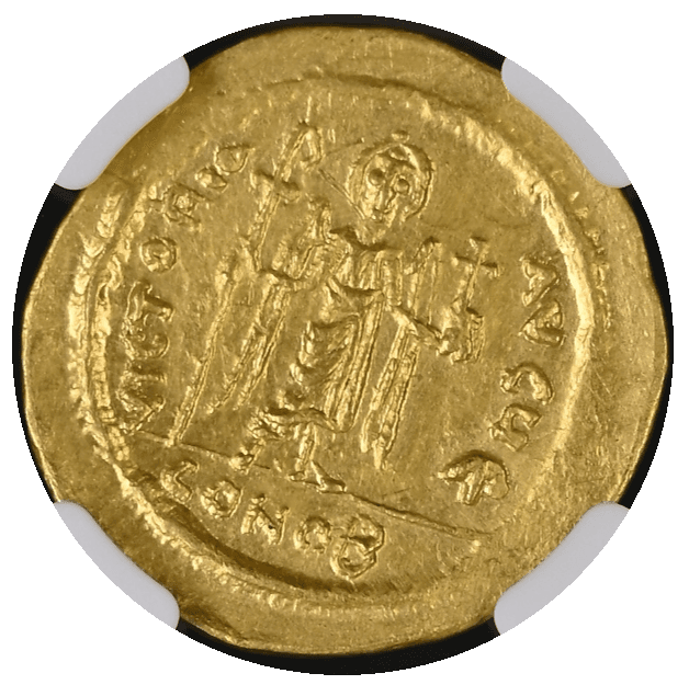 【Ch AU 5/5 2/5】602年?610年 ビザンツ帝国(東ローマ帝国) フォカス ソリダス金貨(裏)