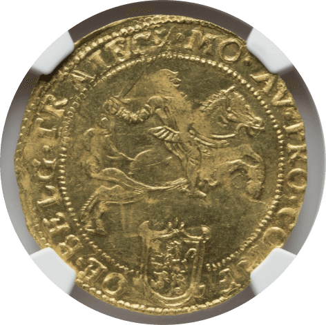 【MS62+】1620年 オランダ ユトレヒト キャバリエドール金貨(表)